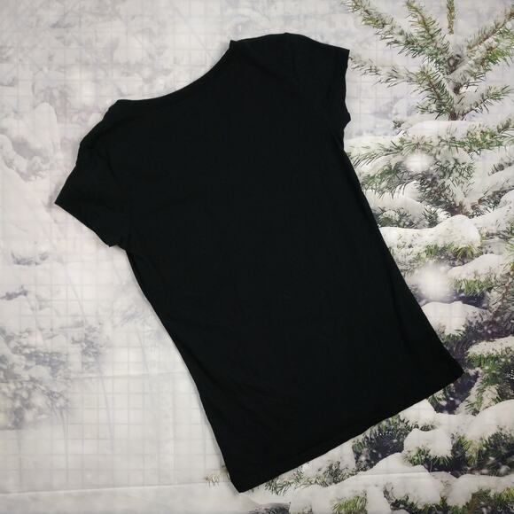 Red Stud "Believe" on Black T-shirt w/ Santa Hat size Juniors Large - Picture 4 of 5